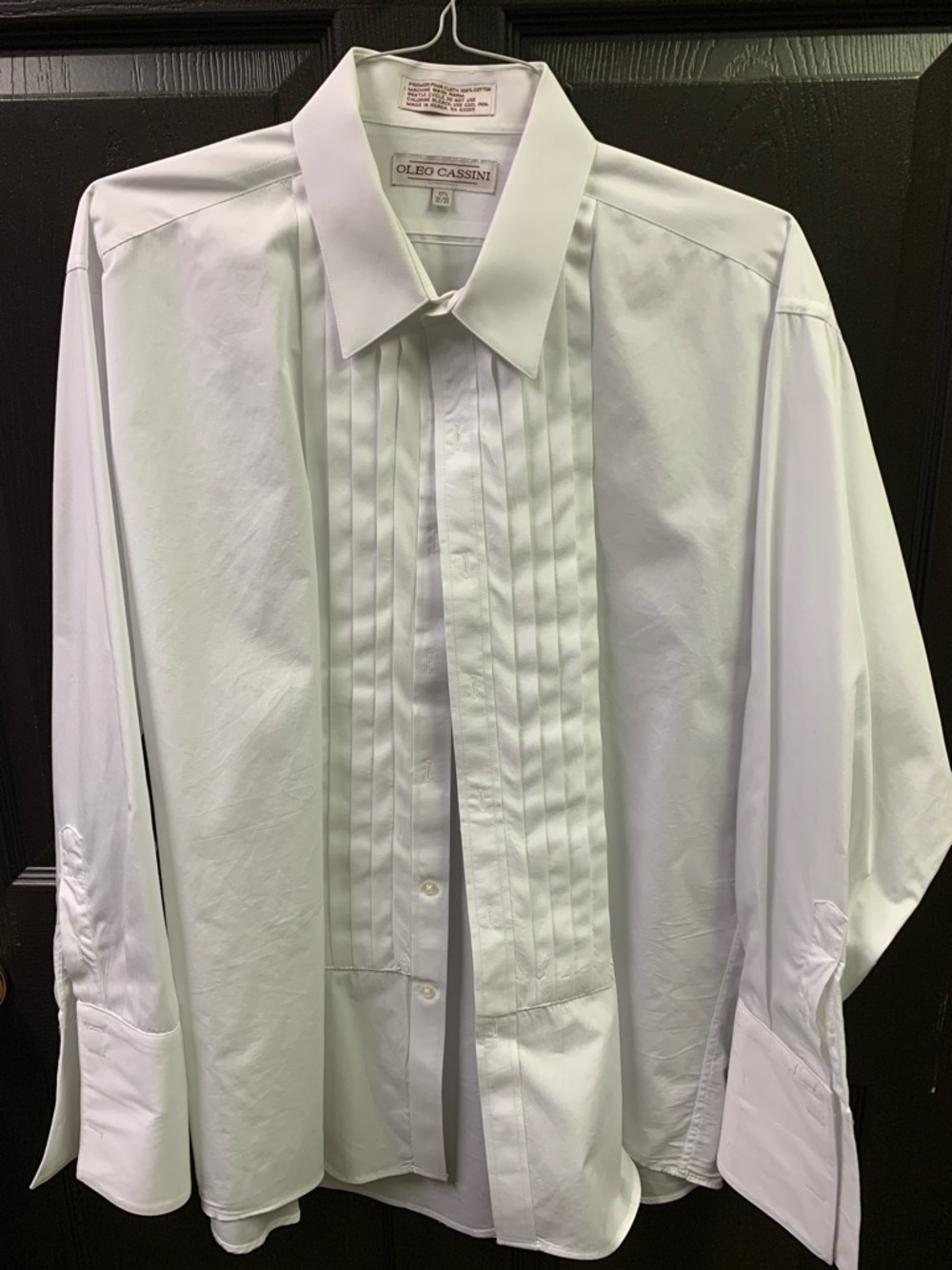 Oleg Cassini White Tuxedo Shirt 17.x32/33
